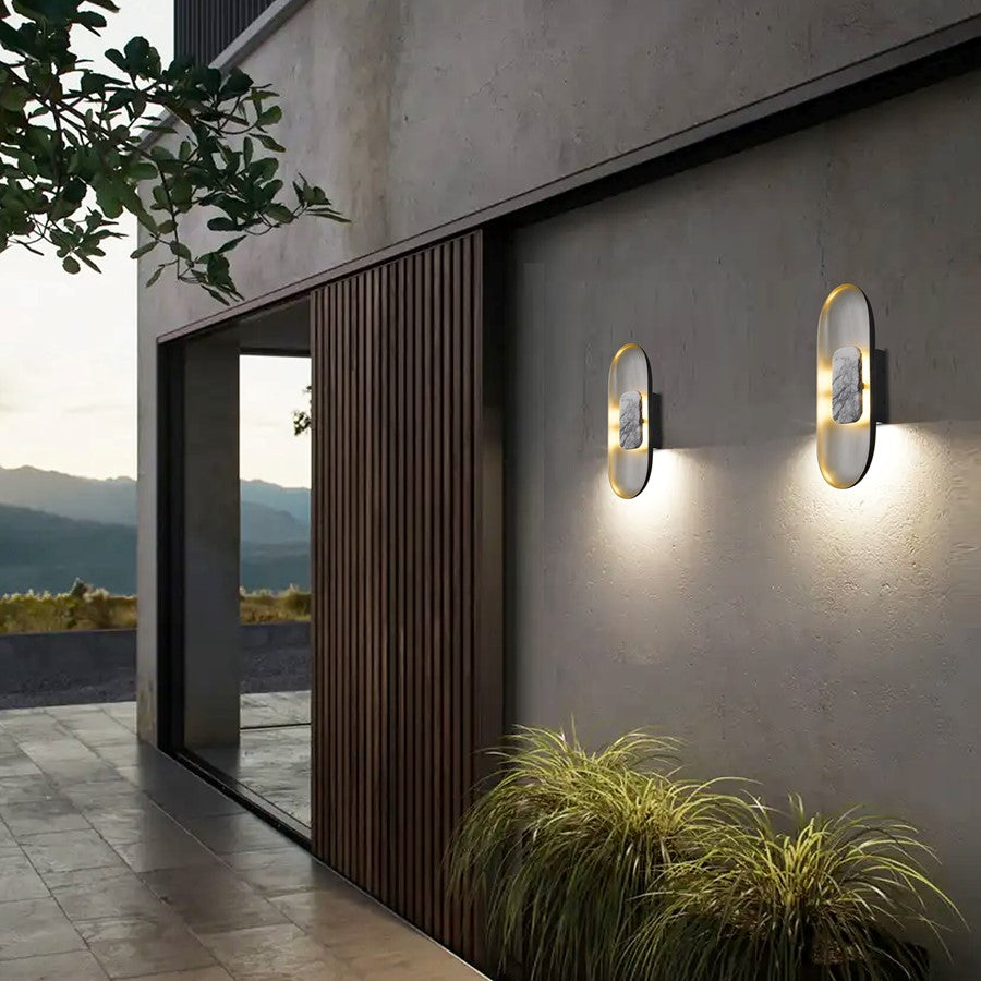 Alteck Marilyn 20" LED Outdoor Sconce, Sand Black BA