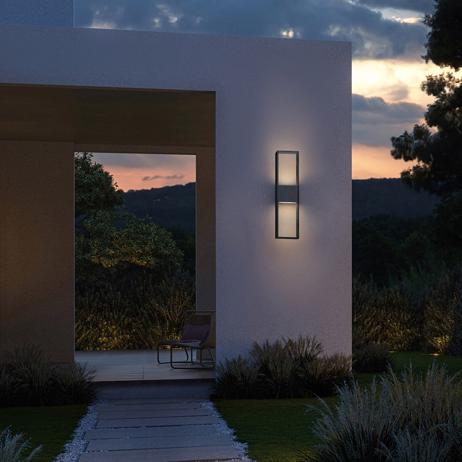 Alteck Miami 24" LED Outdoor Sconce, Black/Sand, Sand Black