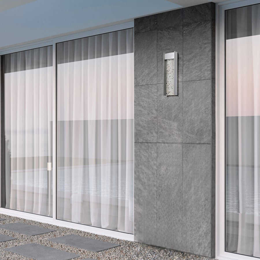 Alteck Terrazzo 20" LED Outdoor Wall Sconce, Brushed Aluminum