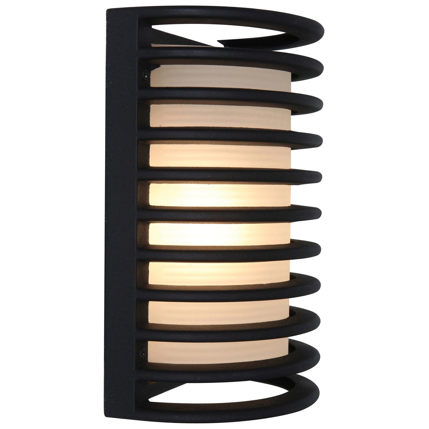 Access Bermuda 1Lt Outdoor LED Wall Mt, Black/Frosted
