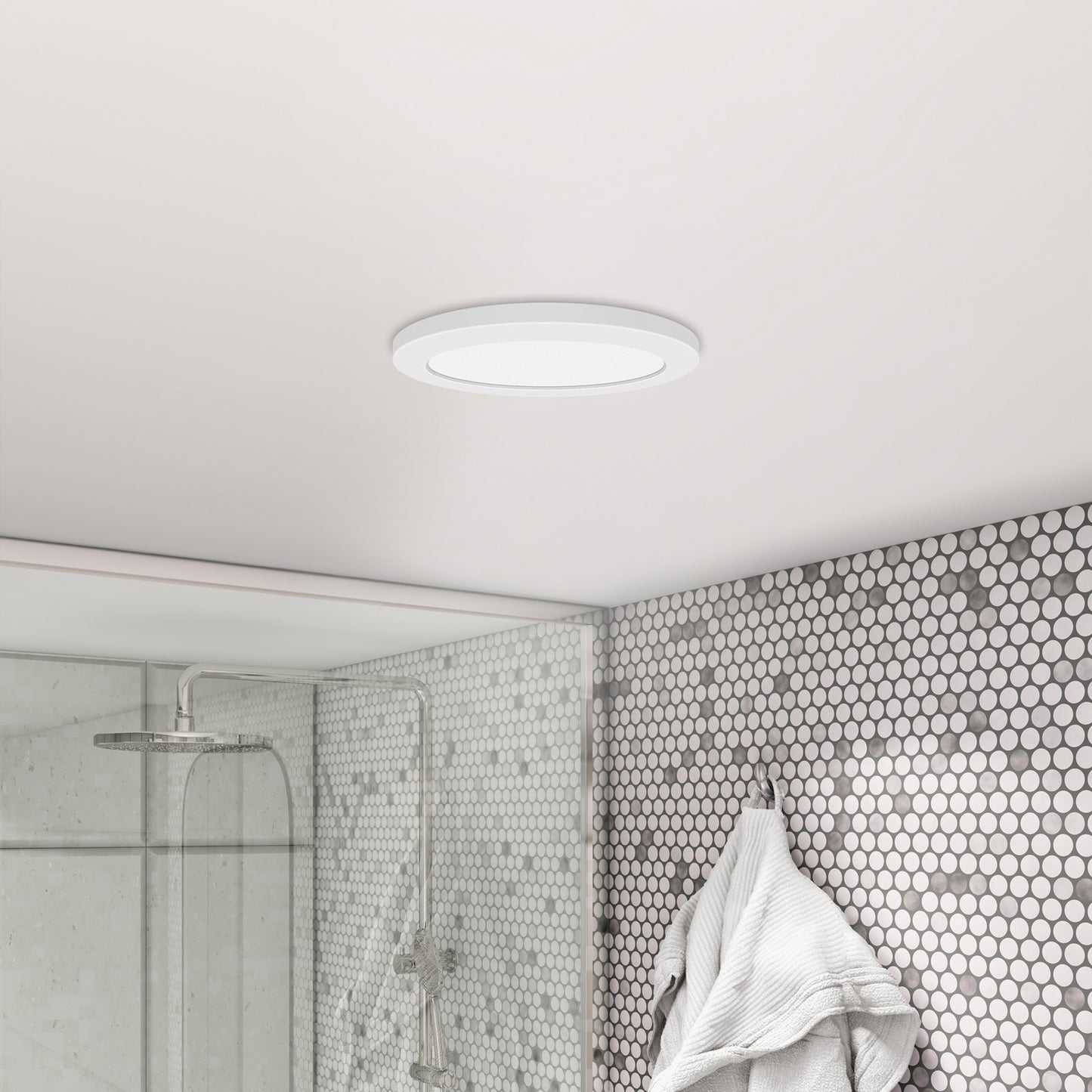 Access Lighting Disc LED Flush Mount, White/White