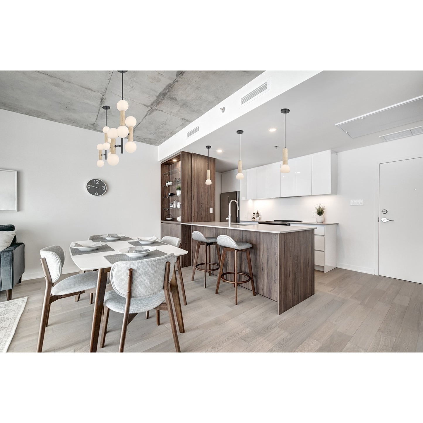 Access Lighting Stone 1 Light Pendant, Travertine/Opal