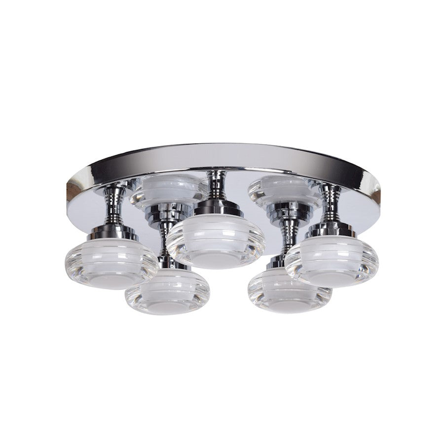 Access Lighting Optix 5 Light Flush Mount, Chrome