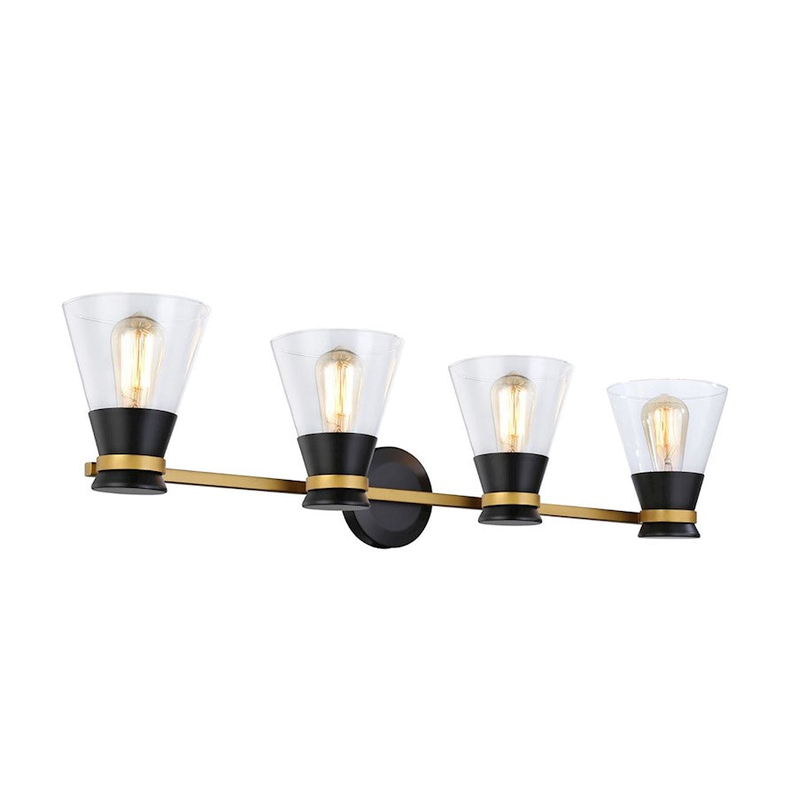 4 Light Bathroom Vanity Light, Black