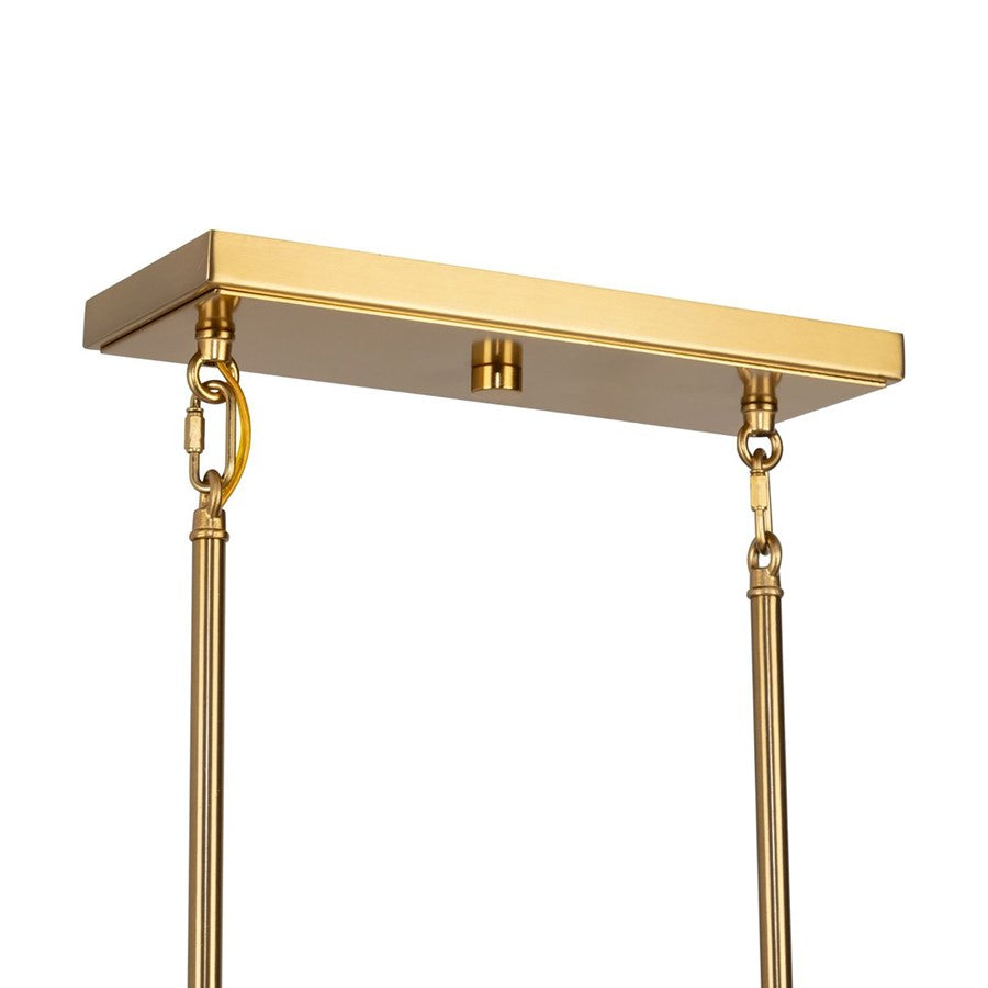 Artcraft Burford 5 Light Island Light, Brass/Black/Clear