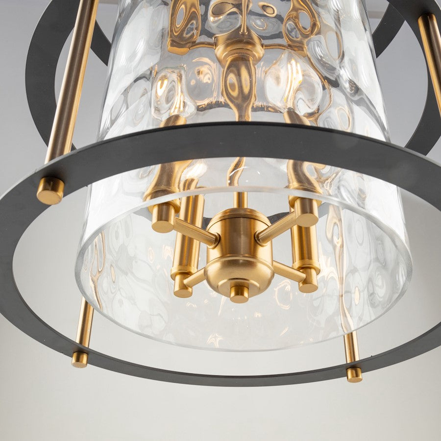 8 Light Down Chandelier, Brass