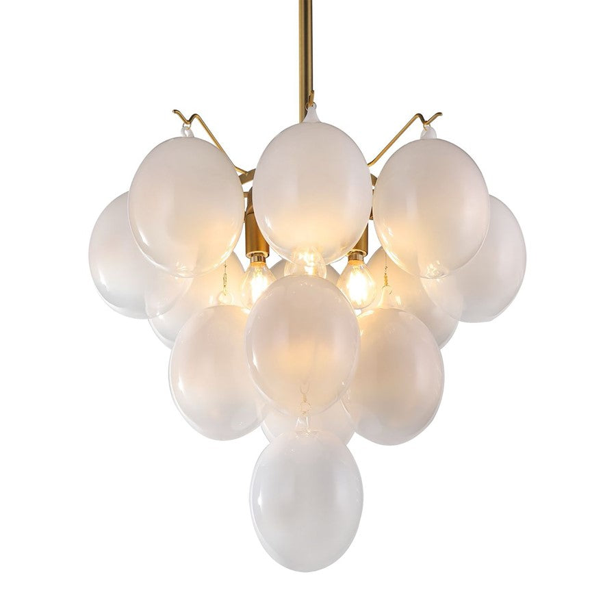 5 Light Down Chandelier, Brass