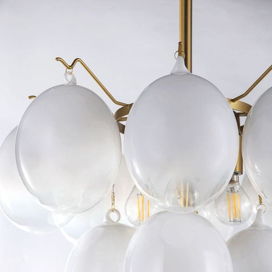 5 Light Down Chandelier, Brass