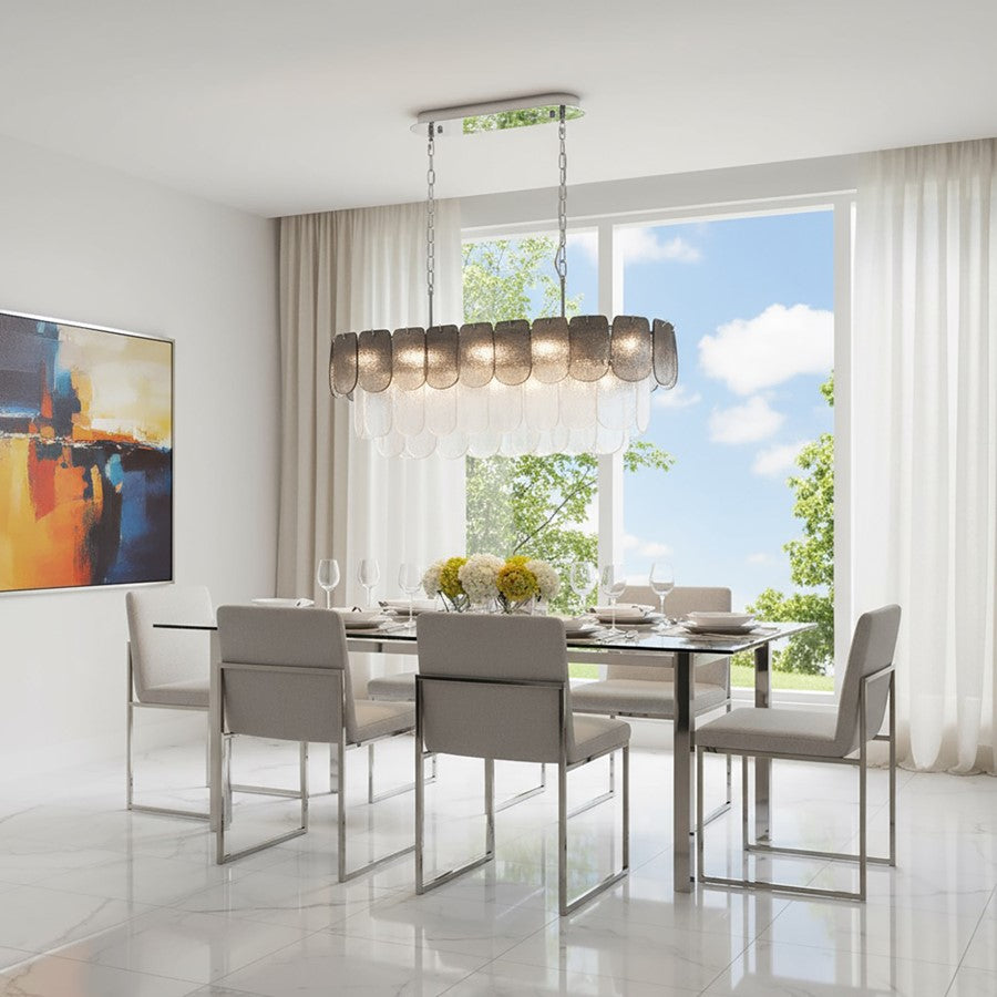 Artcraft Bianca 12Lt Island Light, Nickel/Crystalline Smoke/Piastra