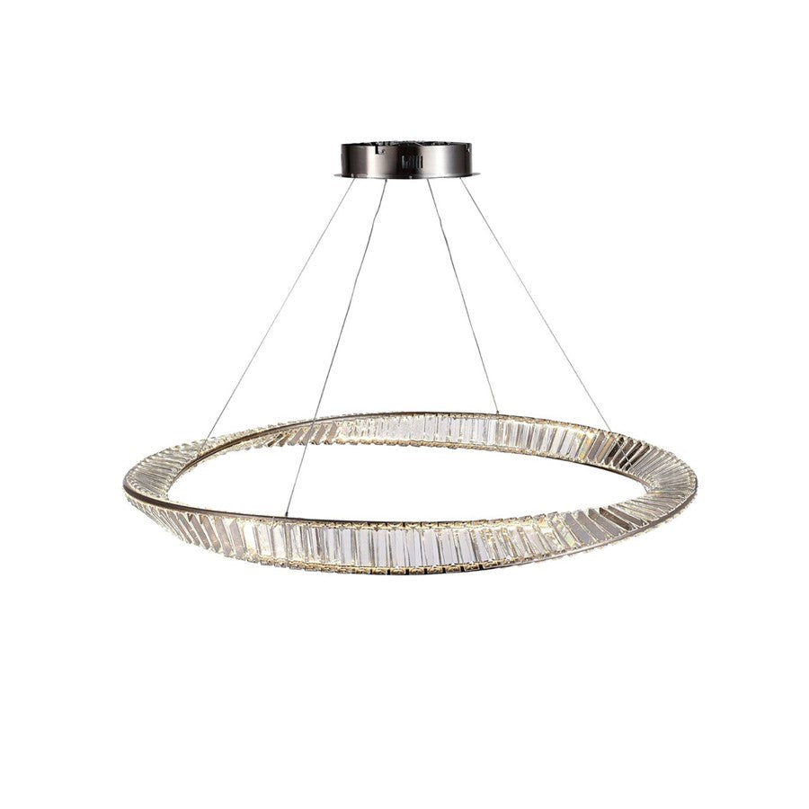 1 Light Led 65W Pendant, Satin Nickel