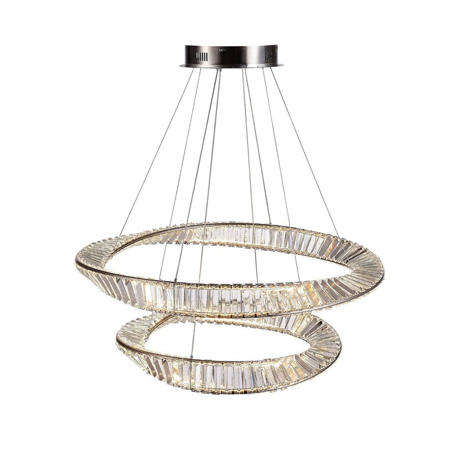 1 Light 90W Chandelier, Satin Nickel