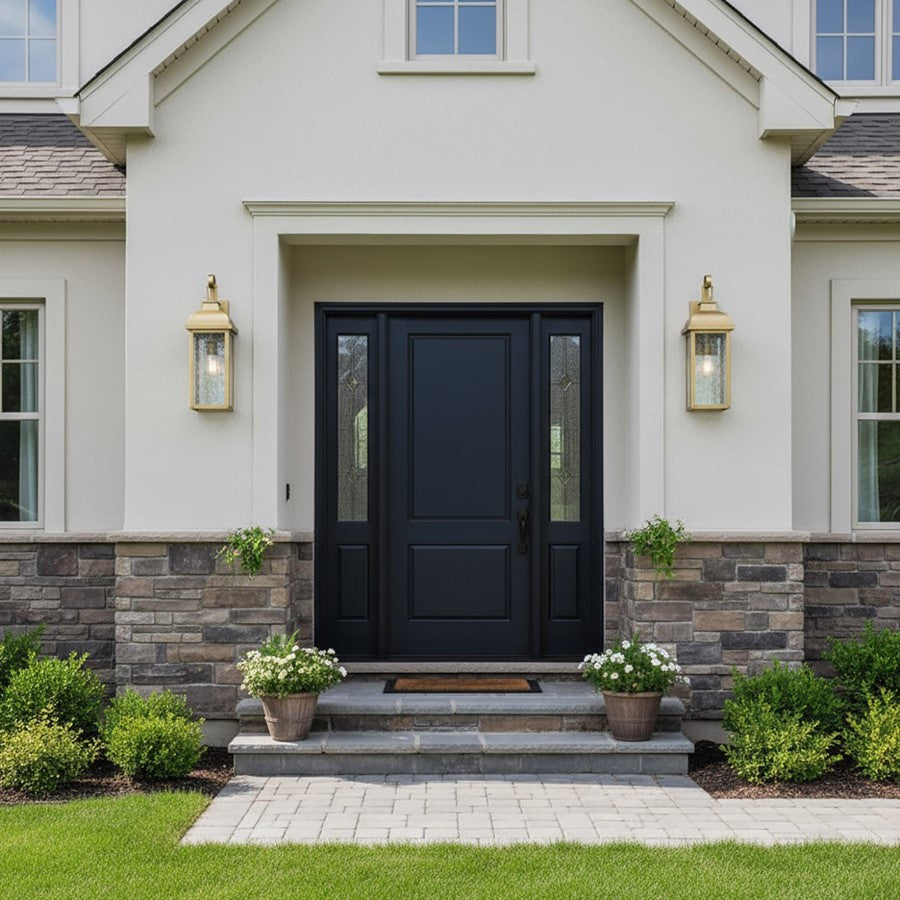 Artcraft Madrid 1 Light 18" Outdoor Wall Sconce, Weathered Brass