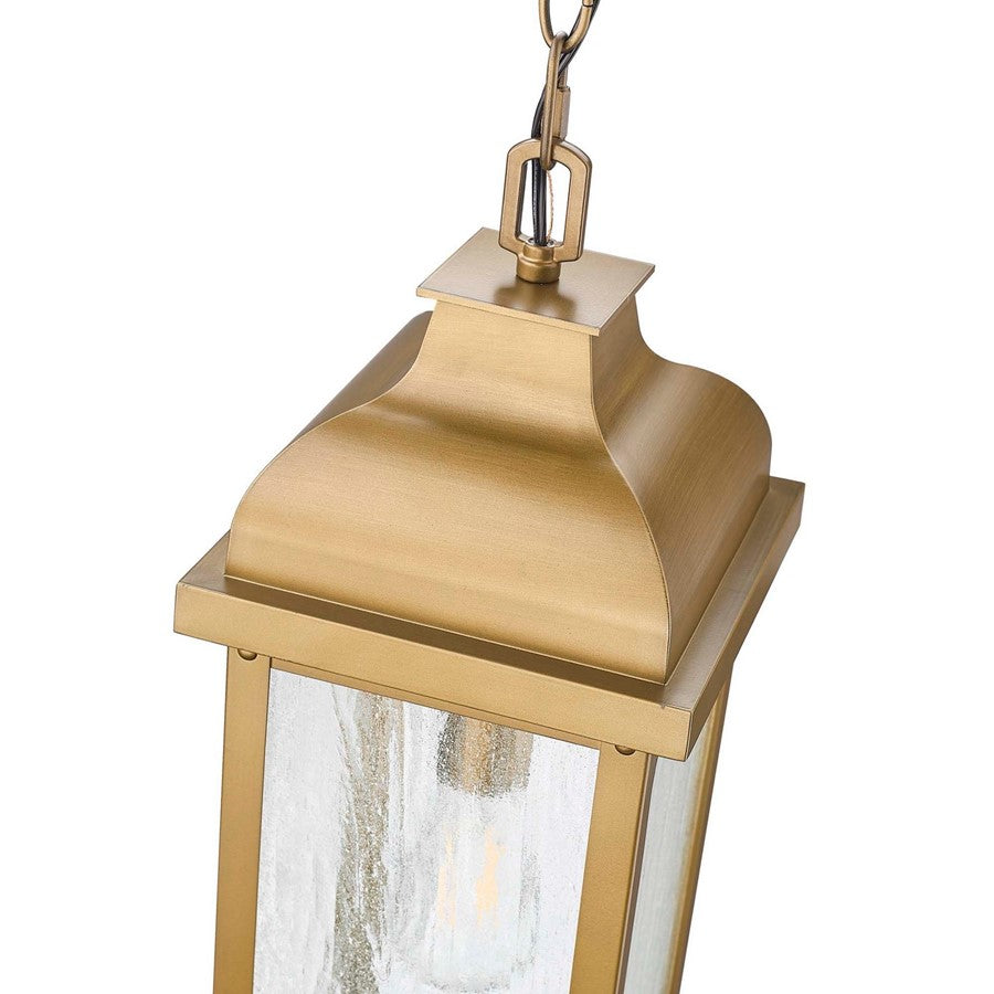 Artcraft Madrid 1 Light Outdoor Pendant, Weathered Brass