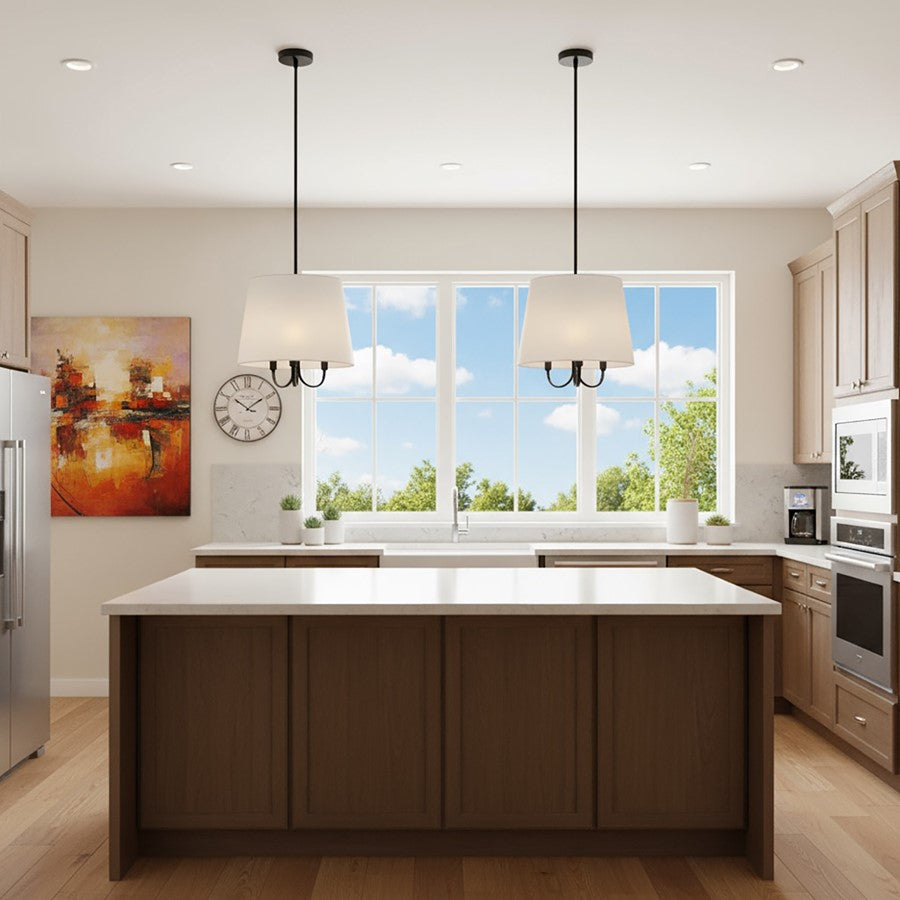 3 Light Pendant, White