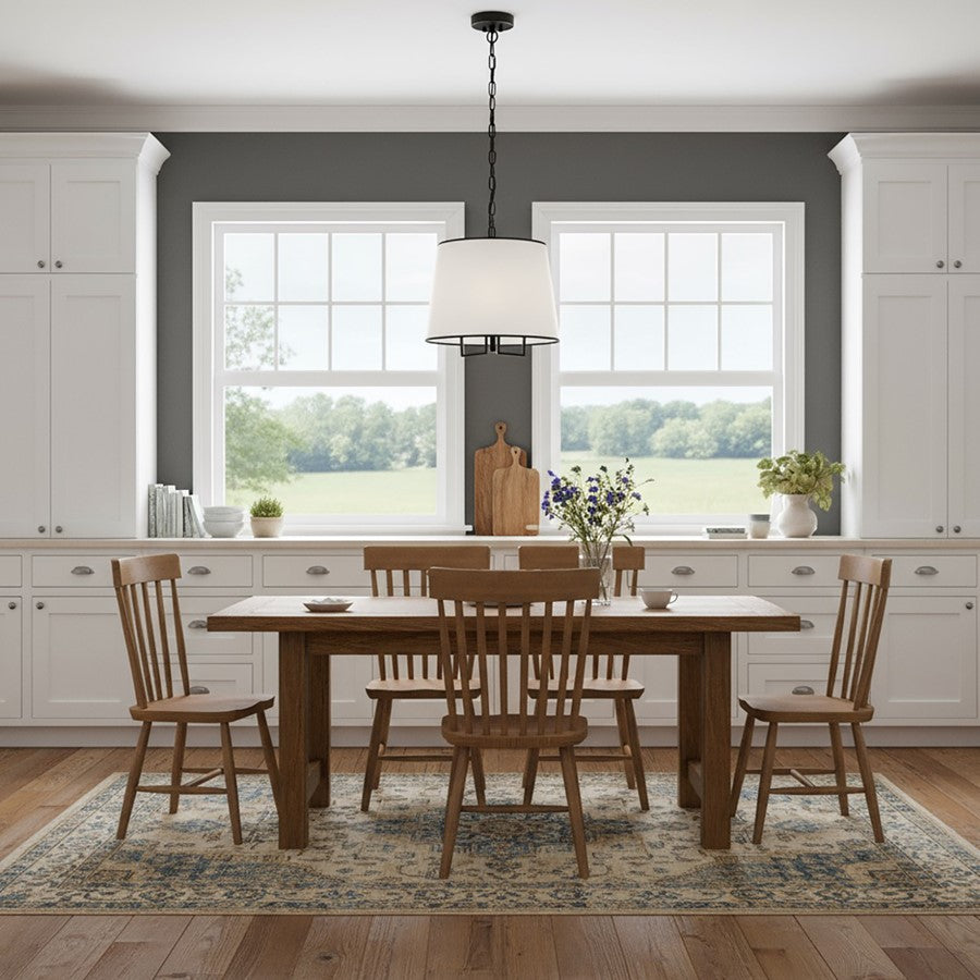 3 Light Pendant, Black/White