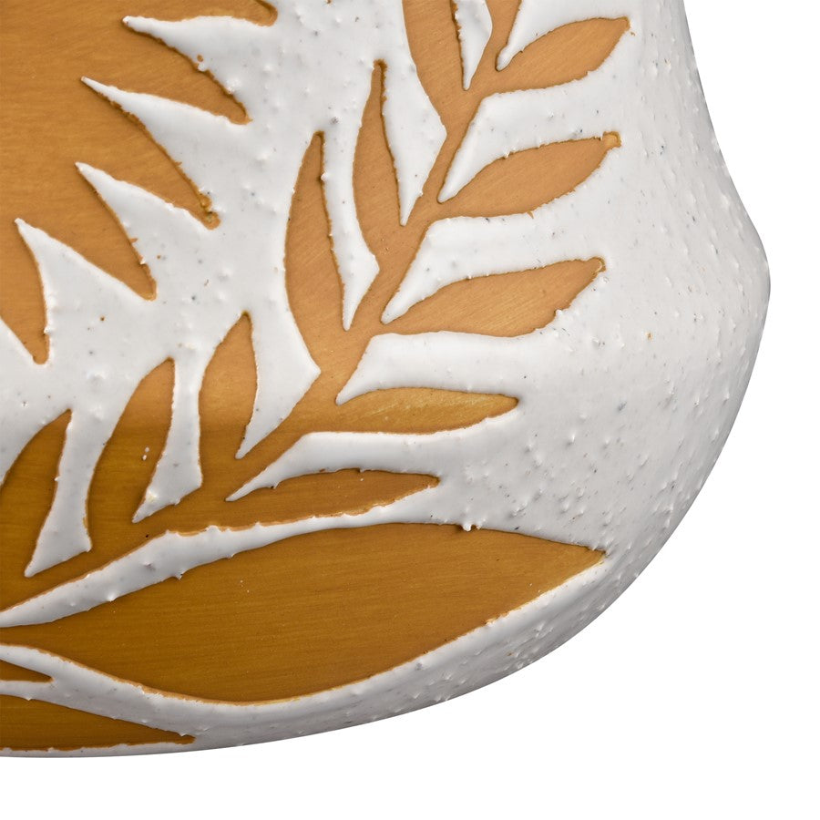 Atlas Lighting Annie Small Vase 5.25in | White Earthenware with Sunflower Motif | Shelf & Tabletop Decor | 7.25 x 7.25 x 5.25 in | Model AC11041-01