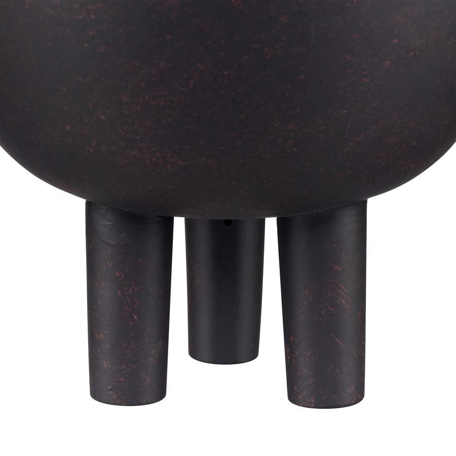 Atlas Lighting Booth Vase | Modern Matte Black Earthenware | Living Room & Entryway Decor | 8 x 8 x 10.25 in | Model AC11114-02