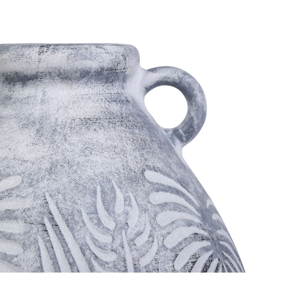Atlas Lighting Breeze 16in Graywash Earthenware Vase | Transitional Rustic Decor | Living Room & Entryway Display | 11 x 11 x 16 in | Model AC11128-01