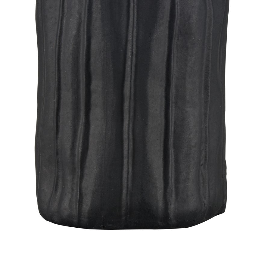 Atlas Lighting Carter Vase Black | Earthenware Modern Sculptural Vase | Living Room & Entryway Decor | 4.75 x 4.75 x 23.5 in | Model AC11161-02