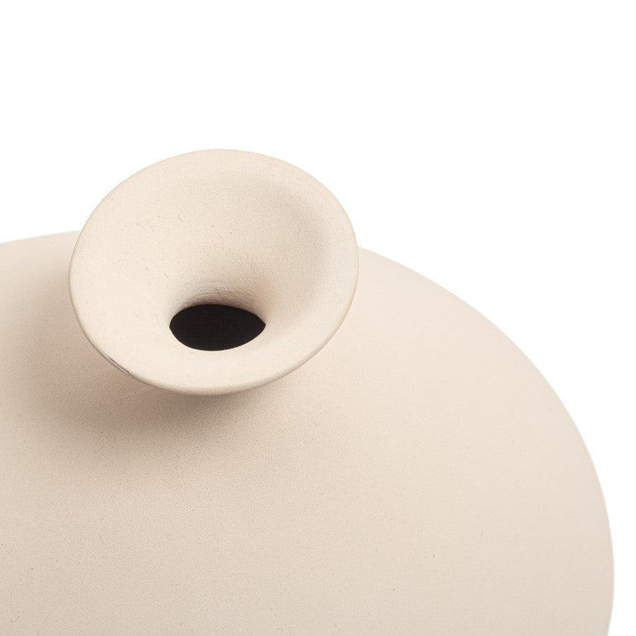 Atlas Lighting Cy Medium Vase | Cream Earthenware Ceramic | Tabletop, Console & Shelf Decor | 12 x 7 x 8 in | Model AC11222-01