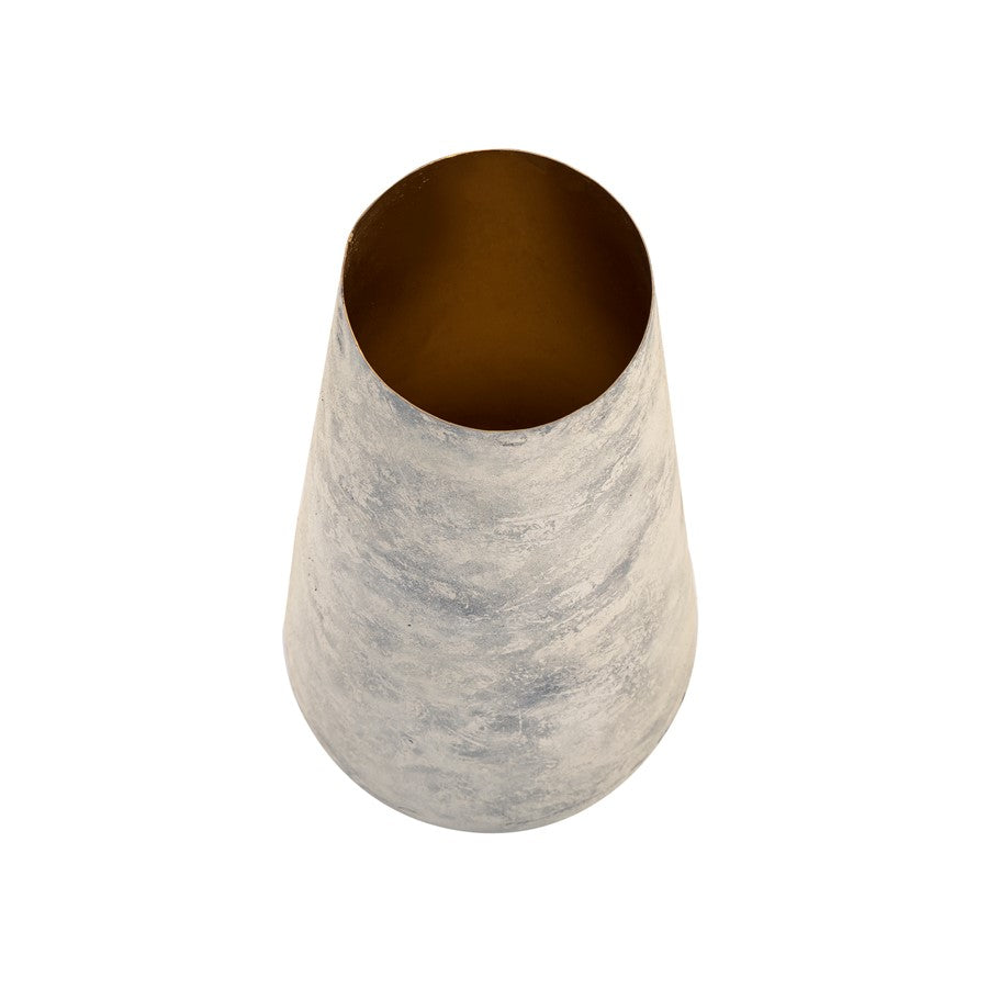 Atlas Lighting Delmont Vase | Whitewash Textured Iron | Tabletop & Shelf Decor | 6 x 6 x 13.25 in | Model AC11241-01