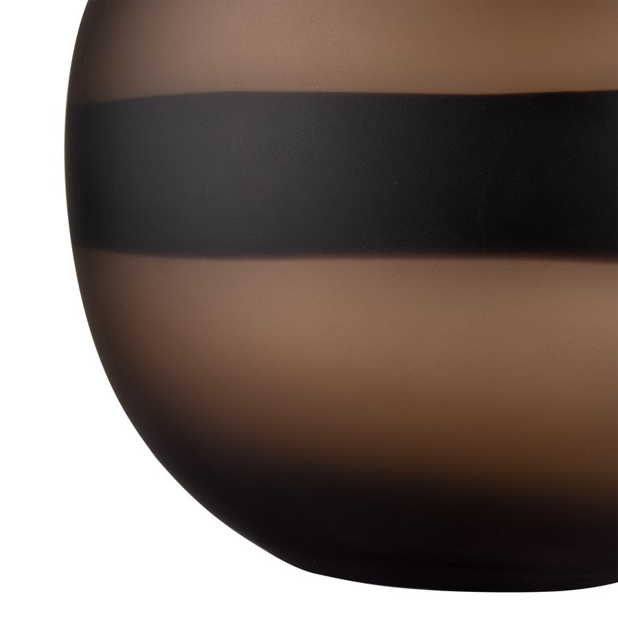 Atlas Lighting Dugan Short Vase | Tobacco Glass with Black Accent | Transitional Decor for Living Room & Dining Room | Model AC11271-01