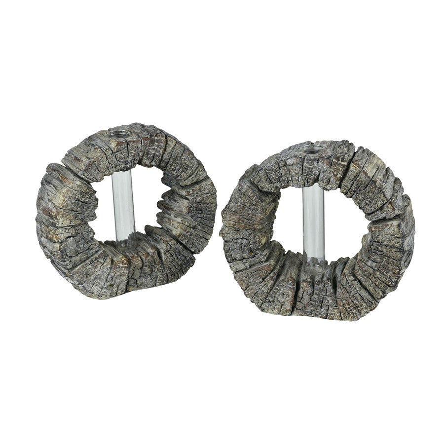 Atlas Lighting Eastwood Bud Vase Set of 2 | Gray Concrete with Glass Insert | Shelf & Tabletop Decor | 6 x 3.5 x 3.5 in Each | Model AC11280-01S