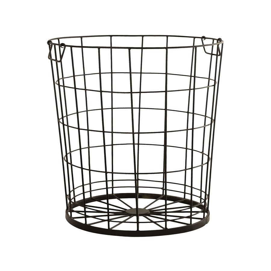 Atlas Lighting Farmhouse 21in Basket | Rustic Dark Brown Metal Wire | Entryway & Living Room Storage | 21 x 21 x 21 in | Model AC11298-01