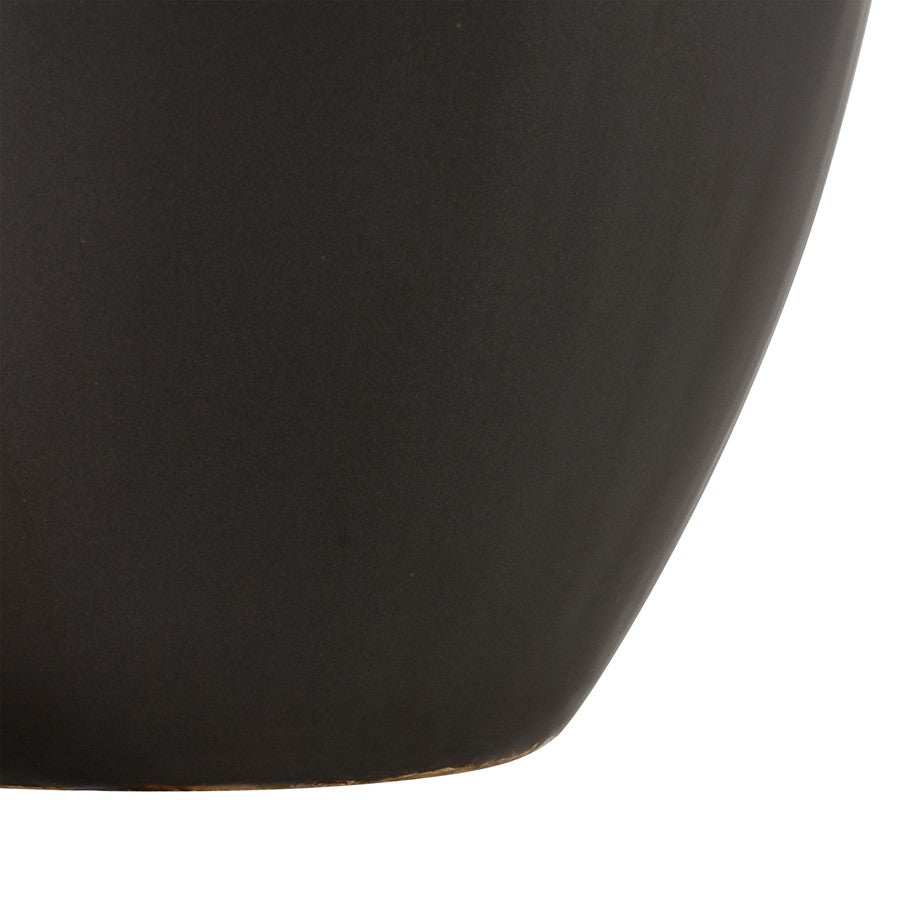 Atlas Lighting Faye 14in Vase | Black Earthenware | Entryway & Living Room Decor | 7 x 7 x 14 in | Model AC11301-02
