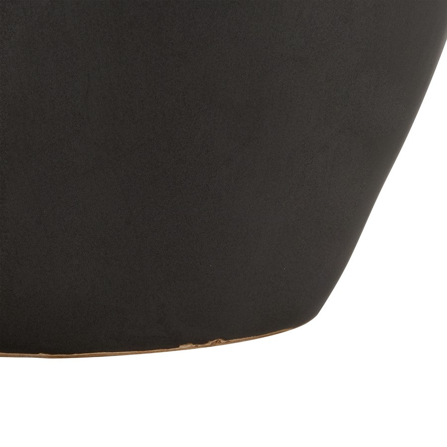 Atlas Lighting Faye Small Vase | Black Earthenware | Shelf & Tabletop Decor | 6.75 x 6.75 x 10 in | Model AC11303-02