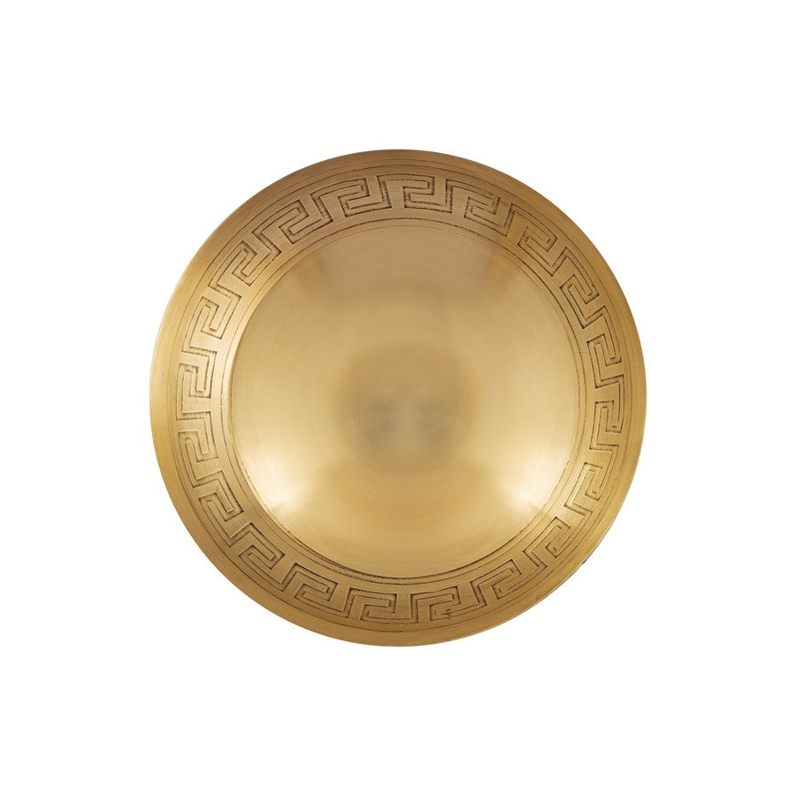 Atlas Lighting Greek Key Set of 3 Antique Brass Metal Bowls | Transitional Geometric Decor | Entryway & Dining Room Accent | Model AC11348-01S
