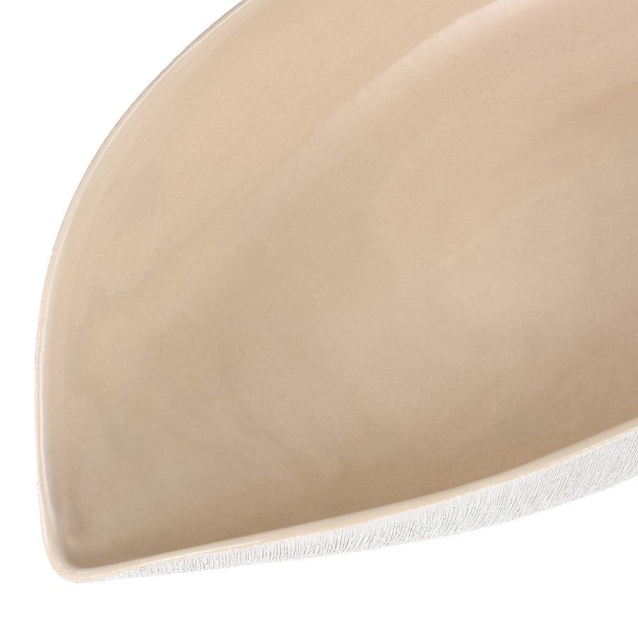 Atlas Lighting Greer Vessel | Matte White & Beige Earthenware | Living Room & Entryway Decor | 18 x 7 x 4 in | Model AC11351-02