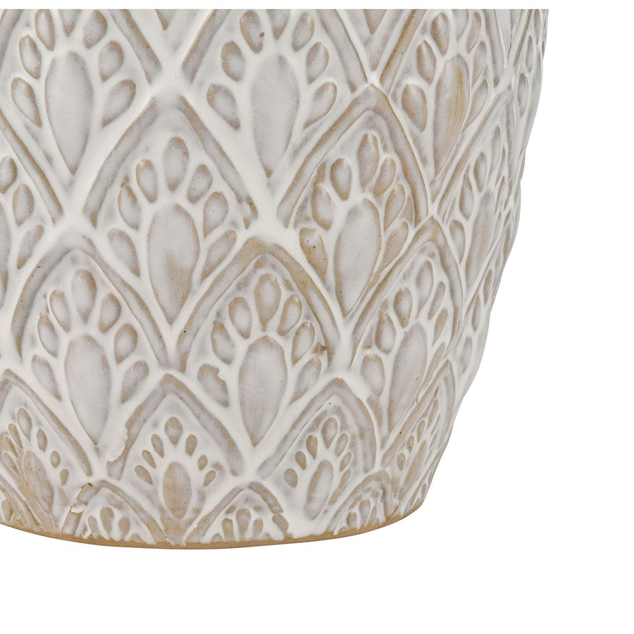Atlas Lighting Hollywell Large Vase | White Earthenware | Farmhouse & Coastal Decor | 8 x 8 x 18 in | Model AC11390-02