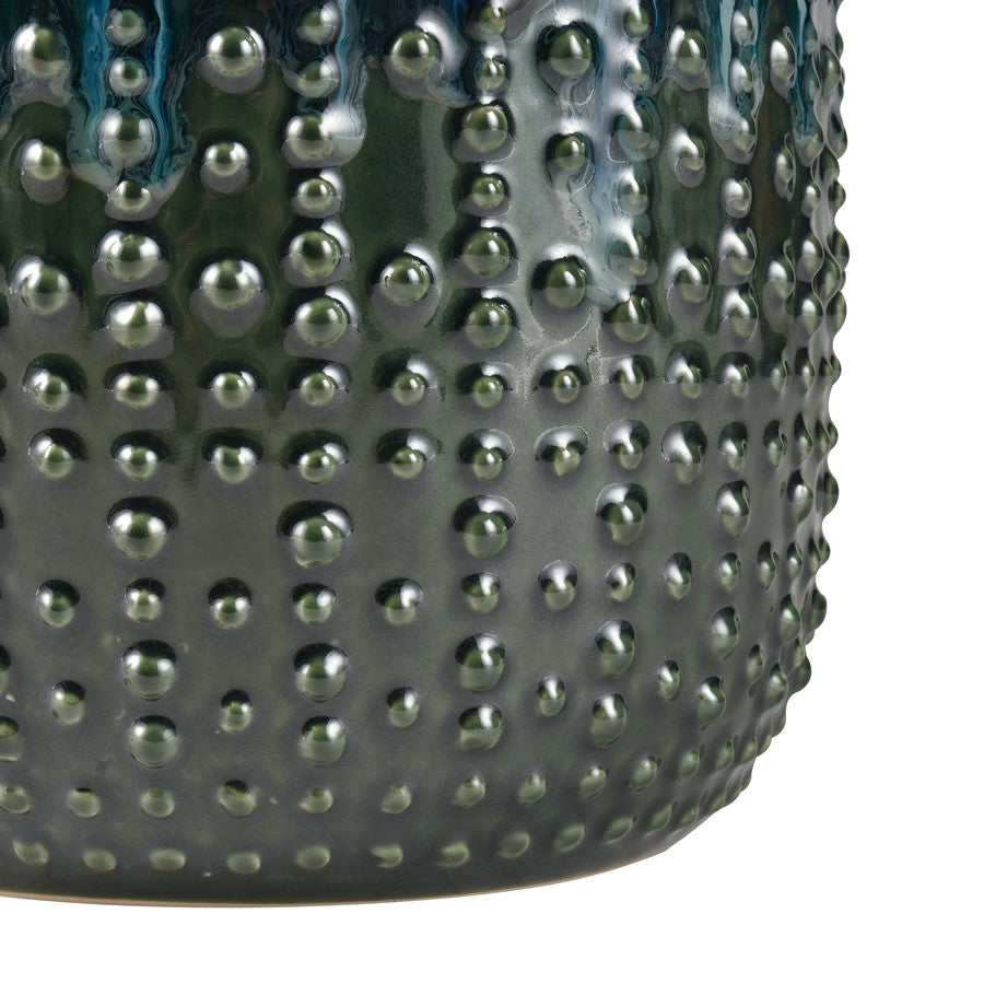Atlas Lighting Jaffe Large Vase | Green Reactive Earthenware | Living Room & Entryway Decor | 7.25 x 7.25 x 9.75 in | Model AC11400-02