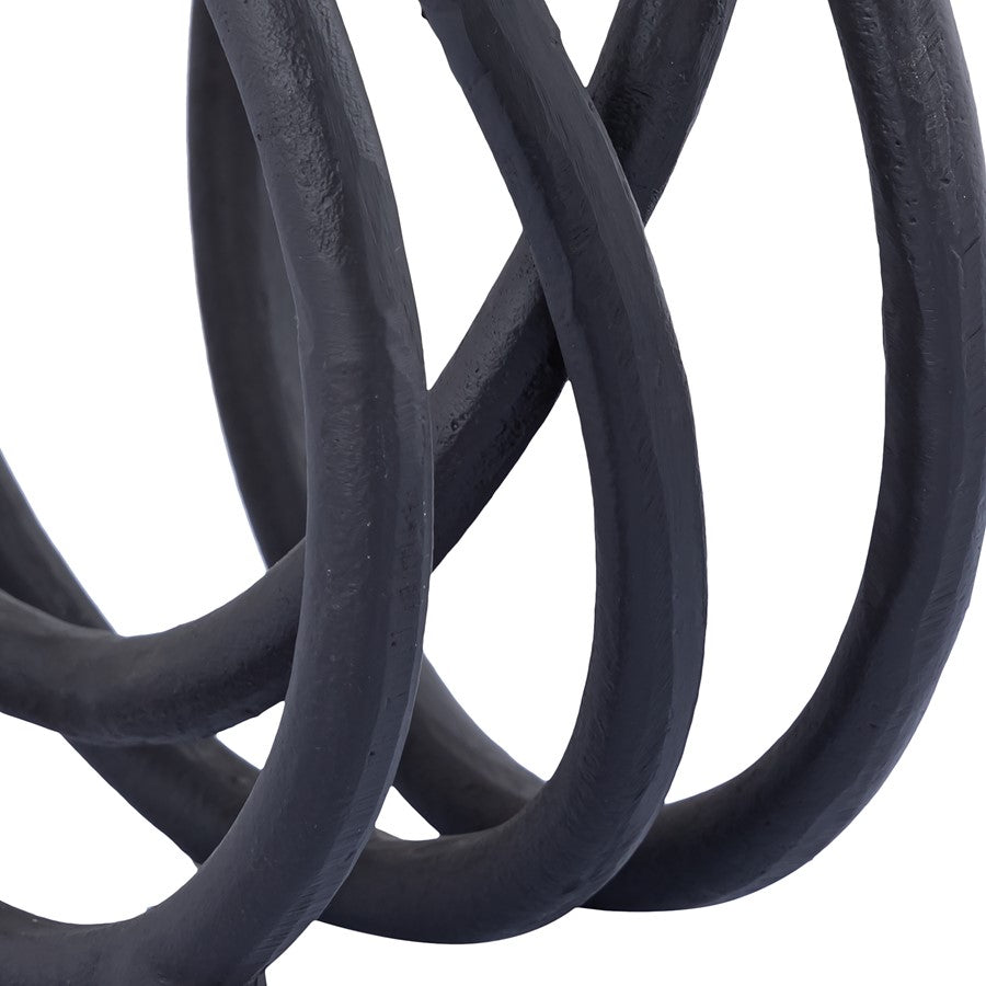 Atlas Lighting Jerry Loop Object | Aged Black Metal Sculpture | Living Room & Office Decor | 11.75 x 6.25 x 12.25 in | Model AC11402-01