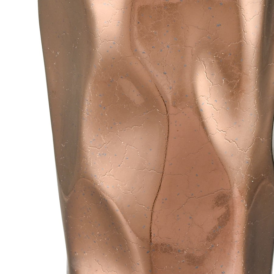 Atlas Lighting Lewis Small Vase | Polished Copper and Black Earthenware | Living Room & Entryway Decor | 5.5 x 5.5 x 12 in | Model AC11433-01