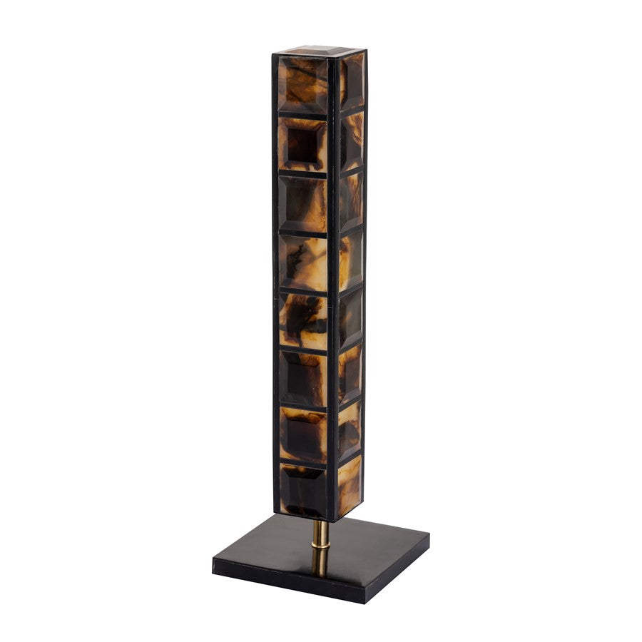 Atlas Lighting Little Horn Totem Sculpture | Transitional Horn Composite with Brass Metal Post | Entryway & Living Room Decor | Model AC11442-01