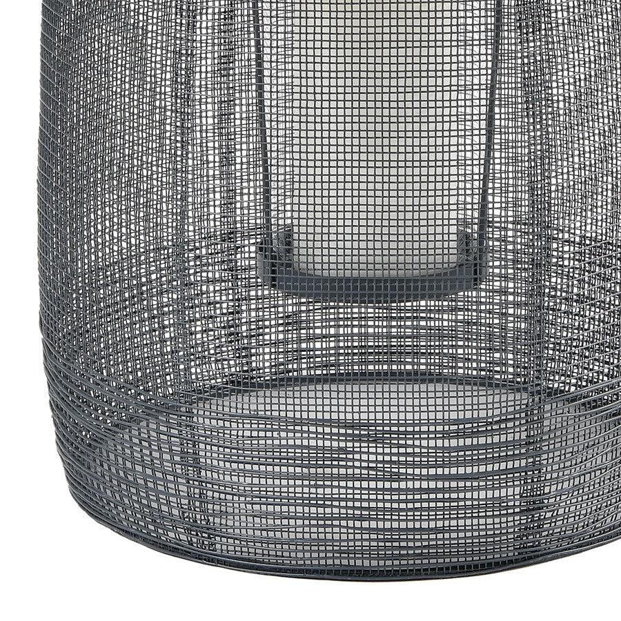 Atlas Lighting Magnet Lantern | Gray Metal & Clear Glass | Indoor Candle Lantern | 12 x 12 x 28 in | Model AC11458-01