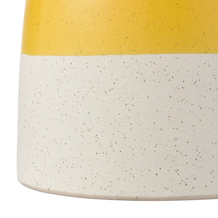 Atlas Lighting Marianne Small Bottle | Yellow & Speckled White Earthenware | Shelf & Tabletop Decor | 6 x 6 x 12 in | Model AC11463-01