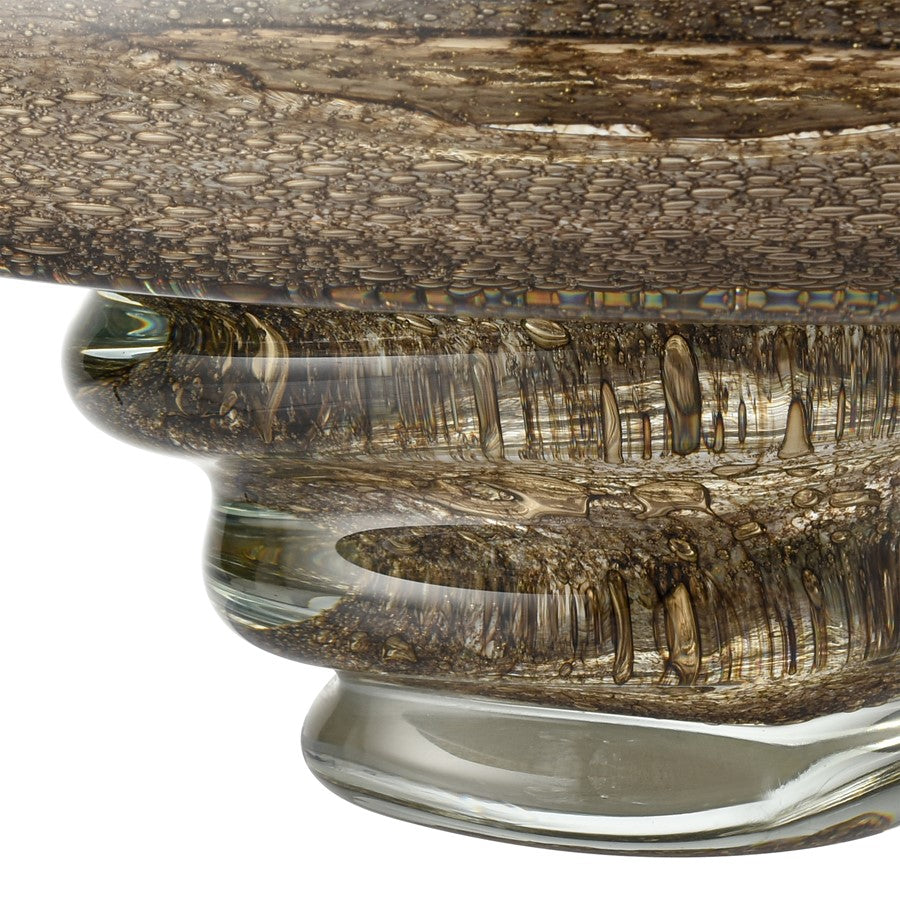 Atlas Lighting Metcalf Bowl 11.5in Decorative Glass Bowl | Traditional Bubbled Brown Glass | Entryway & Kitchen Counter Display | Model AC11477-01