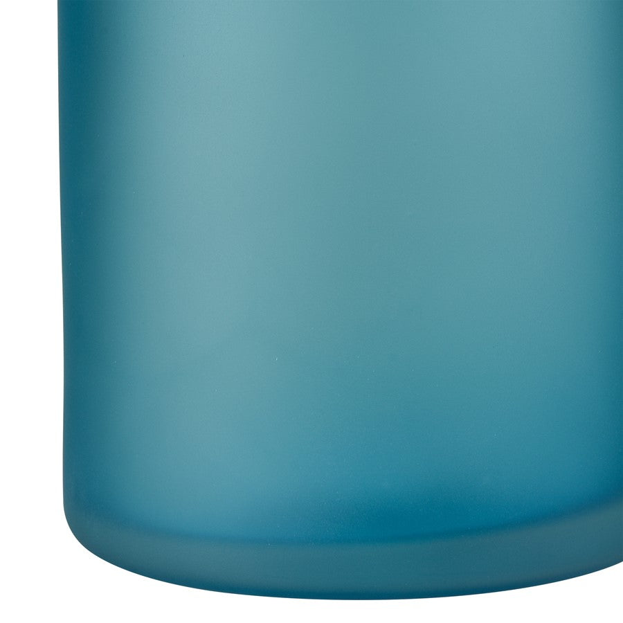 Atlas Lighting Moffat Bottle | Frosted Turquoise Art Glass Decorative Vase | Bookshelf & Tabletop Accent | 21in H | Model AC11483-03