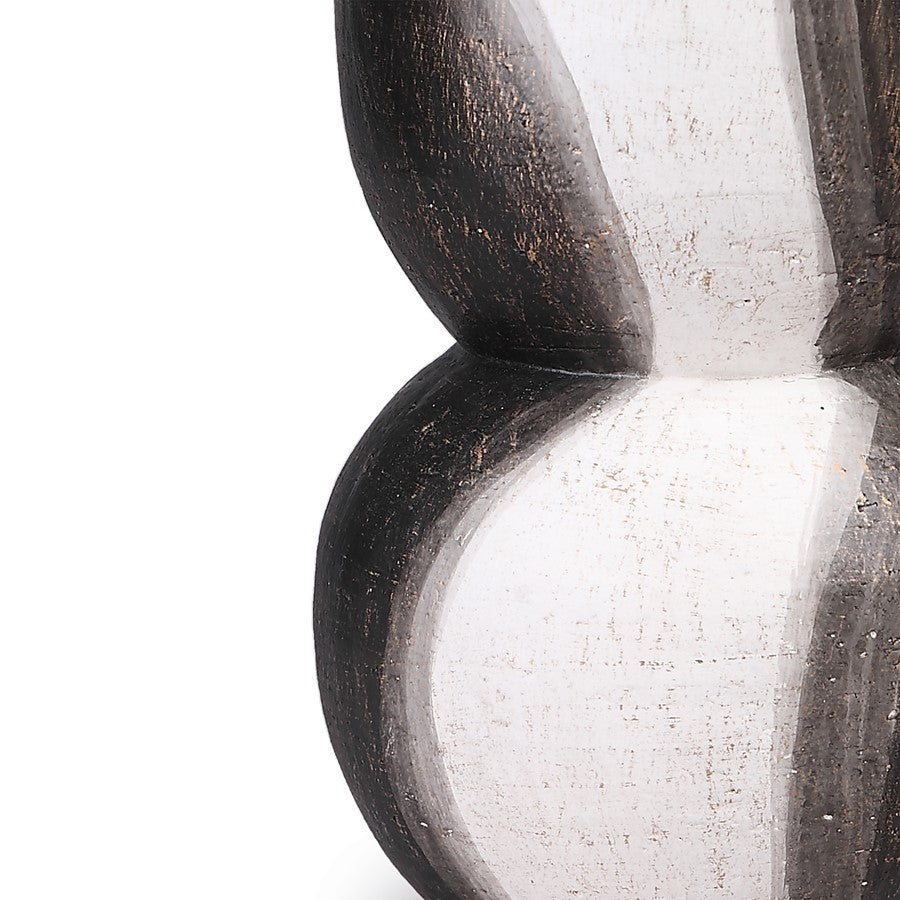 Atlas Lighting Noma Small Vase | Dark Brown and White Earthenware | Living Room & Entryway Decor | 7.75 x 7.75 x 20 in | Model AC11501-01