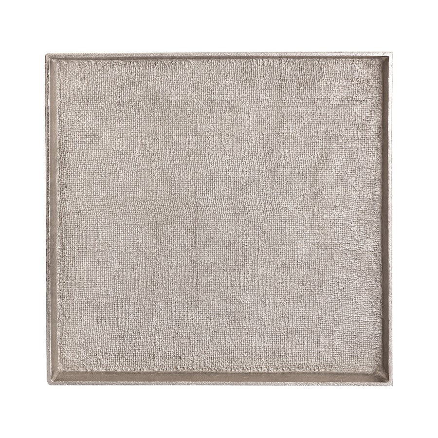 Atlas Lighting Square Linen Texture Tray Set of 2 | Antique Nickel Metal Nesting Trays | Coffee Table & Vanity Organizer | Model AC11611-02S