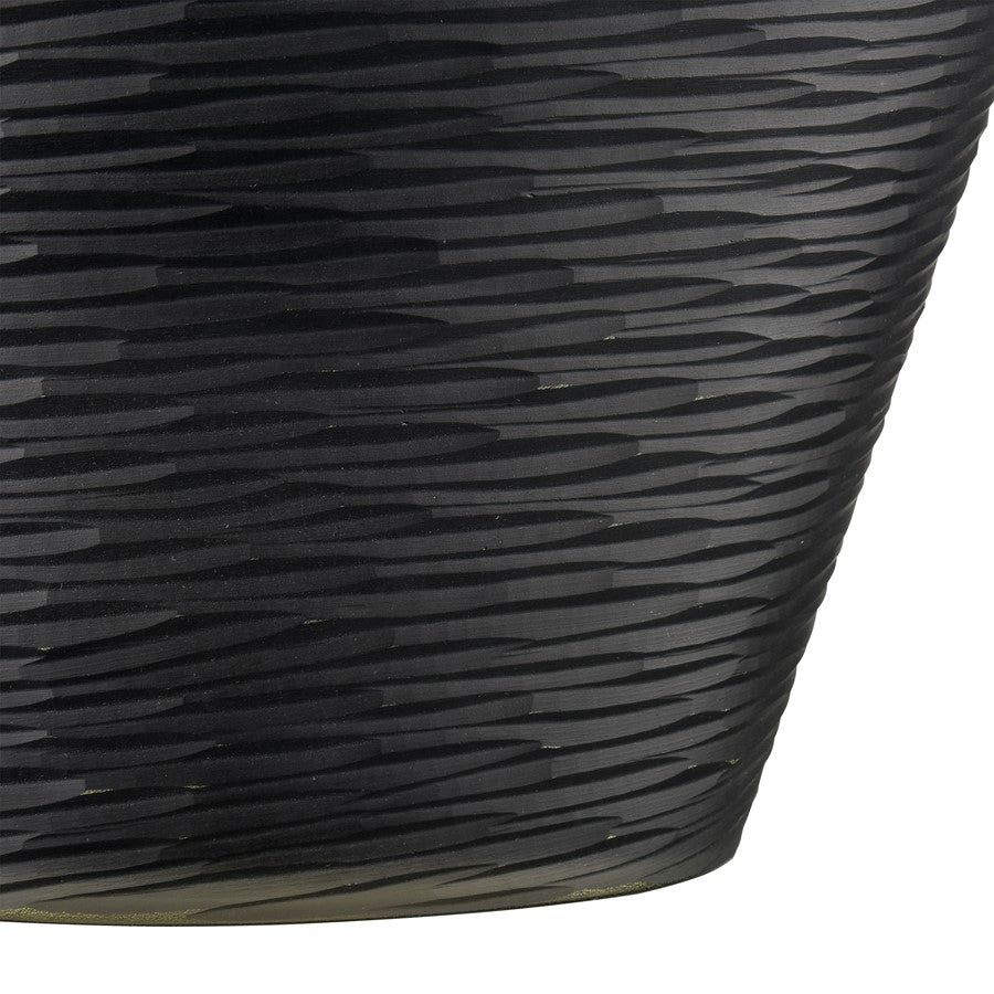 Atlas Lighting Tuxedo Medium Vase | Etched Black Textured Glass | Lodge & Modern Decor, Fresh Flowers or Sculpture | Model AC11659-02