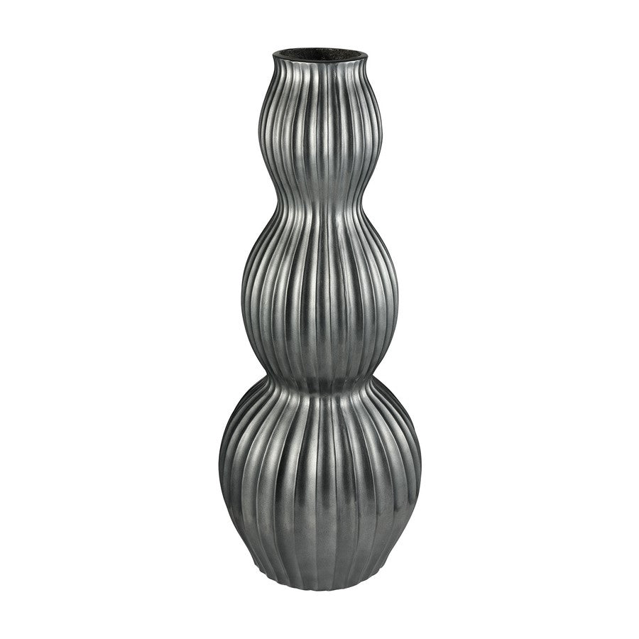 Atlas Lighting Vistula Planter | Pewter Composite Ridged Modern | Patio & Entryway Planter | 17.7 x 17.7 x 47.6 in | Model AC11666-01