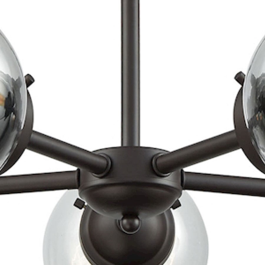 Atlas Lighting Beckett 26in 5-Light Chandelier | Modern Oil Rubbed Bronze and Clear Glass | Dining Room & Kitchen Island | Model CL11080-BZ2