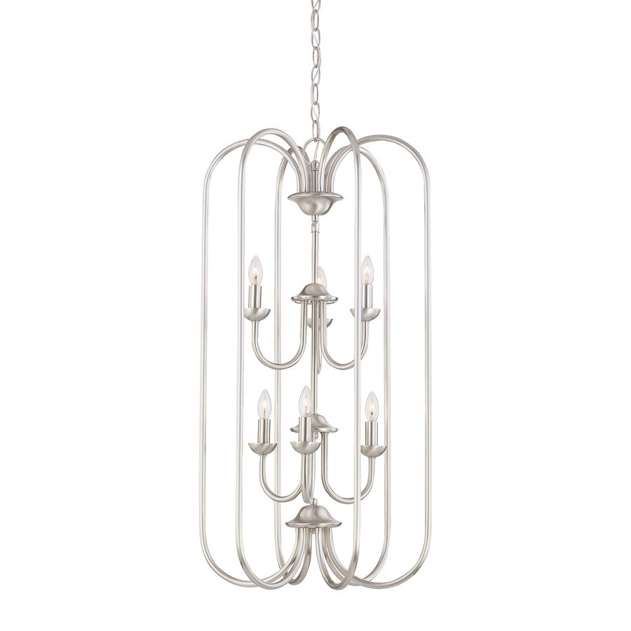 Atlas Lighting Bella 16in 6-Light Chandelier | Traditional Brushed Nickel Metal | Dining Room & Foyer | 16.25 x 16.25 x 31.25 in | Model CL11081-NK