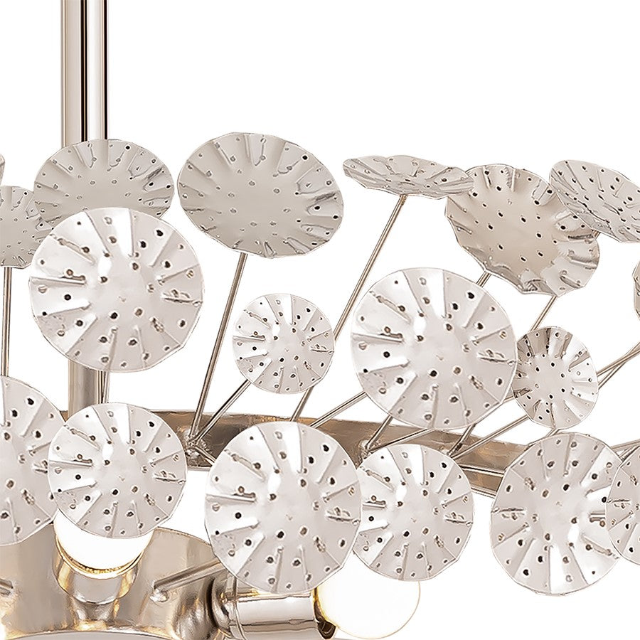 Atlas Lighting Camora 37in 5-Light Chandelier | Transitional Nickel Metal Flower Cluster | Dining Room & Living Room | Model CL11110-NK