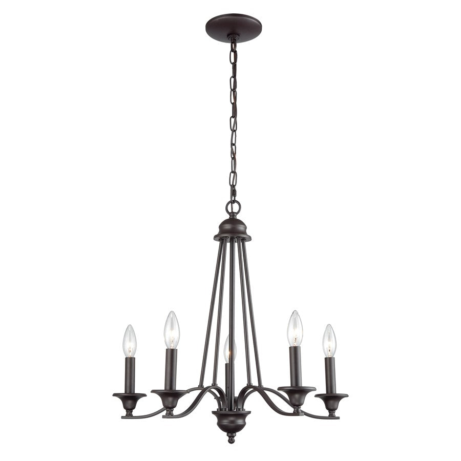 Atlas Lighting Farmington 21in 5-Light Chandelier | Traditional Oil Rubbed Bronze | Dining Room & Living Room | 21 x 21 x 21 in | Model CL11170-BZ