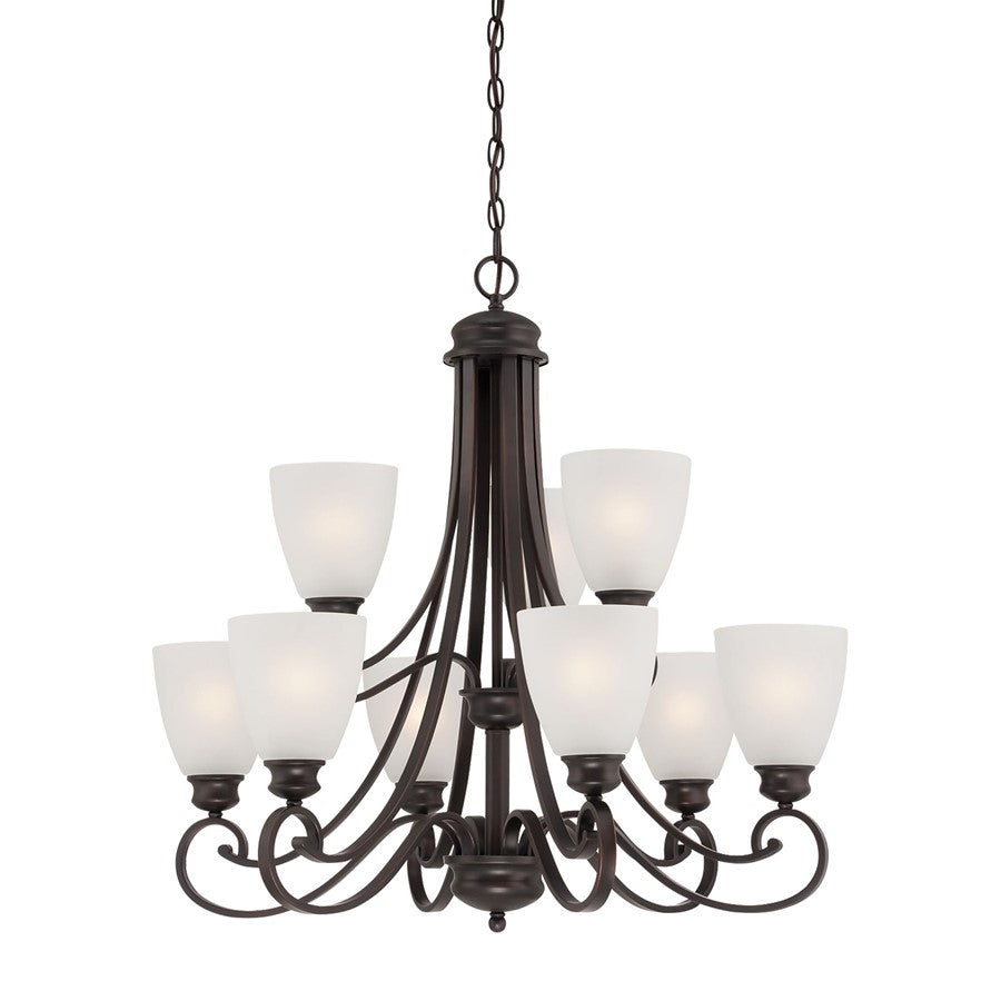 Atlas Lighting Haven 28in 9-Light Chandelier | Espresso Metal | Dining Room & Living Room | 28 x 28 x 28 in | Model CL11201-BN